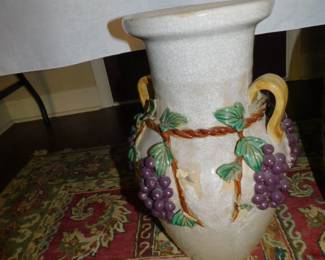 Vintage French Majolica Grape Urn