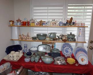 Spode plates, Frankoma, salt and pepper, cream and sugar sets, 
