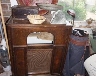 old phonograph cabinet, decor