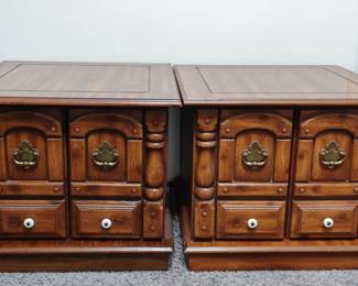 Vintage End Tables.  Set of 2; Real wood, solid build; very good condition.