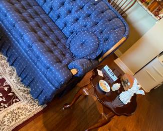 Farmhouse style blue sofa