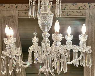 Stunning Waterford Crystal Chandelier - Type #A6, 6 arm lights, 1 tier, single bobeche. 