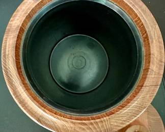 Vintage MCM Teak Ice Bucket by HENNING KOPPEL for GEORG JENSEN.  Very Rare Piece