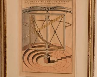 Engraving of Tycho Brahe's triangular astronomical sextant for the determination of distances	20" W x 25.5" T