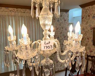 Stunning Waterford Crystal Chandelier - Type #A6, 6 arm lights, 1 tier, single bobeche. 