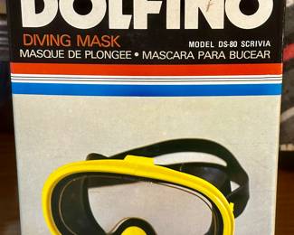 Vintage Dolfino Dive Mask and Snorkel with Box