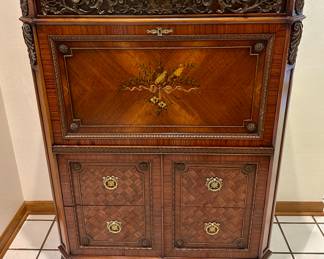 Antique Karges Secretary with 3 Drawers and Drop Down Desk.  This piece is absolutely beautiful and in Great Condition.  You won't see another one like it.Can fir in a Bedroom, Office, Study or Library.