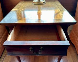 The Side Table is by Hickory Chair (James River Plantation Collection)