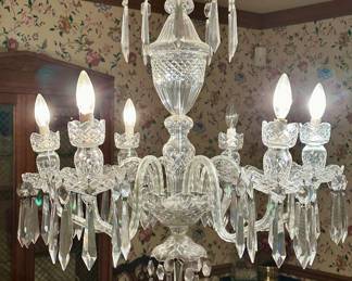 Stunning Waterford Crystal Chandelier - Type #A6, 6 arm lights, 1 tier, single bobeche. 
