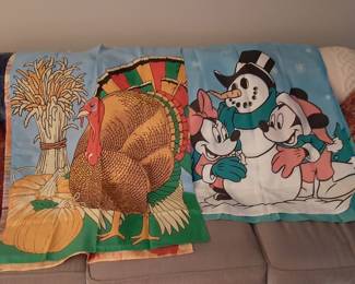 Large Assortment of Seasonal & Holiday Flags. We have the flag pole too.