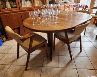 Here we go - Another Double Weekend! Midcentury Heaven! Fun Sale in a Cool House! - Midcentury Dining Room Table with 2 Leaves and 5 chairs