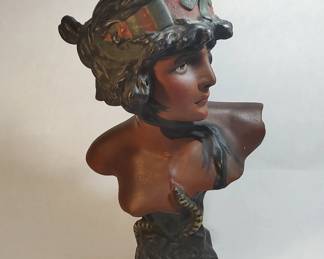 E. Villanis "Cleopatra" Chalkware Bust 