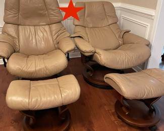 Red Star Pre-sale item- SOLD SEPERATELY Ekornes Stressless Recliner with Ottoman EACH IS $795 plus sales tax