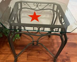 Red Star Pre-Sale Item - Glass/metal end table 27' W 27" D 23"H - $125 plus tax