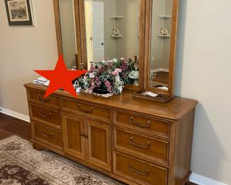 RED STAR PRE-SALE ITEM - BERNHARDT - Dresser with Mirror - 70"W 18"D 76" H $675 plus tax