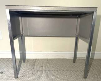 Metal Desk with Light Wood Laminate Top