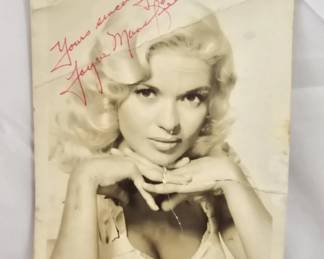 Signed Actress Jayne Mansfield Photo
