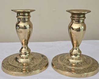 Pair of Brass Candle Stick Holders
