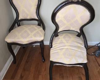 Pair of Beautiful Antique Chairs ONE IS BROKEN
