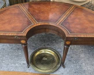 Vintage Mahogany leather top folding coffee table
