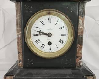 Vintage Slate Marble Table Clock
