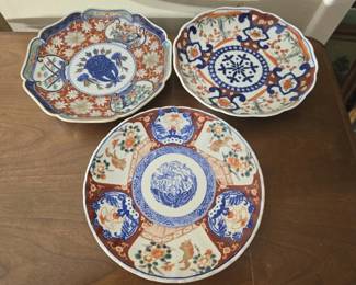 Lot of 3 Vintage  Asian hand painted plates
