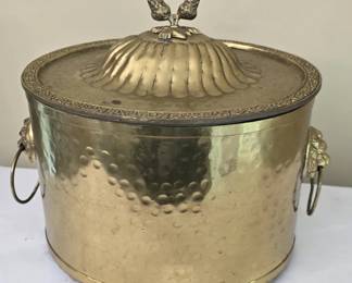 Brass Decorative Bucket with Lid
