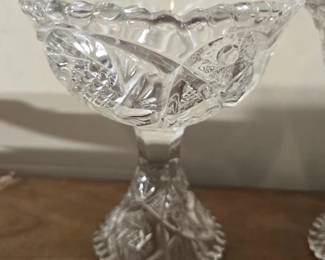 Pair of crystal footed decor
