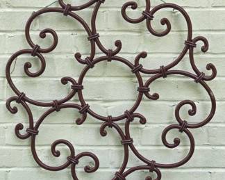 Red iron wall decor
