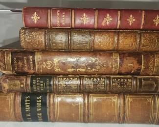 Lot of 5 antique hard back books
