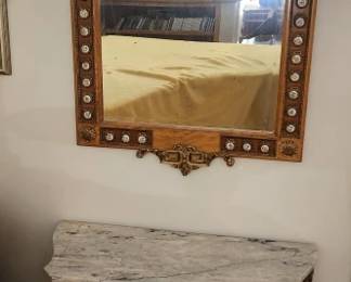 Antique Marble Top Table & Mirror as-is
