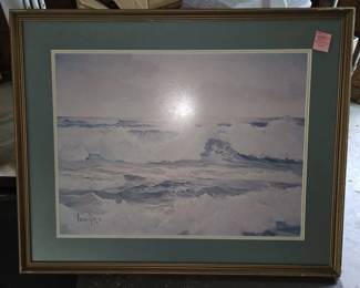 Large Vernon Kellog Print of Roaring Seaside

