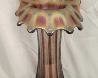 Antique Carnival Stretch Glass Vase

