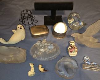 Estate Lot of Misc Glass & Other Nic Nacs
