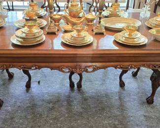 Stunning French Carved Wood Foyer Table

