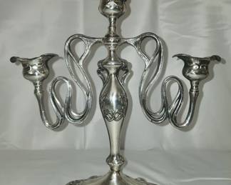 Weighted silver plate candelabra
