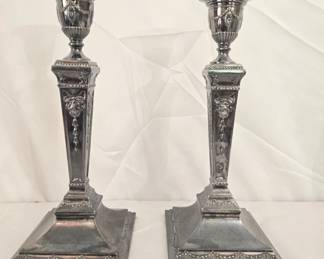 Wallace Bros Silver Co Silverplated Candle Holders
