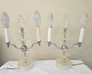 Pair of Beautiful Glass Decorative Lamps
