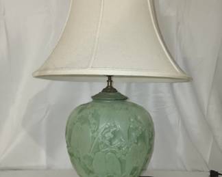 Fantistic Lalique perruches lamp working
