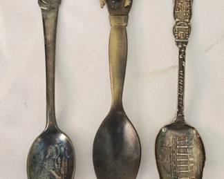 Set of 3 Sterling Silverplated Collectible Spoons
