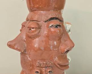 Handmade Decorative Multiple Face Pottery Vase
