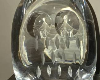 Spode Blown Glass Owl Paperweight
