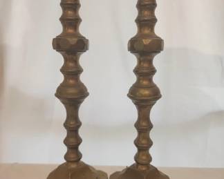 Pair of brass candle holders
