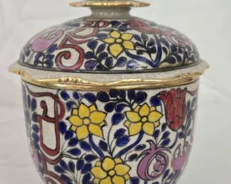 Vintage Ceramic Asian Style Ginger Jar w Lid
