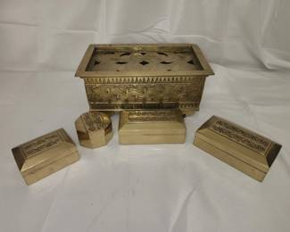 5 piece brass jewelry box
