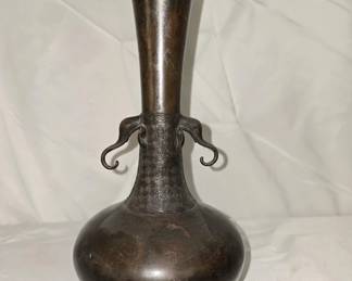 Vintage Metal Elephant Decorative Vase
