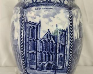Ringtons Ltd Tea Merchants Blue White Pottery Urn
