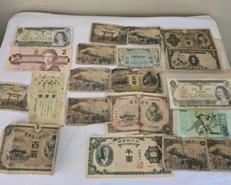 Collection of Old Foreign Paper Money
