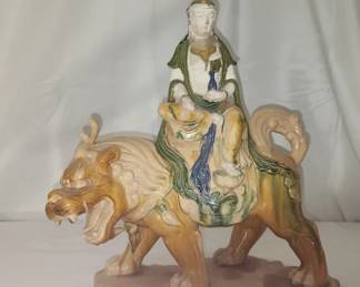 Glazed Ceramic Vintage Asian statue
