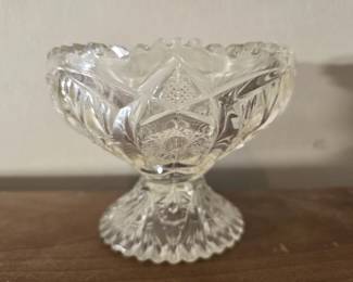 Small footed crystal candy dish

